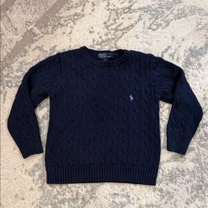 VINTAGE Polo by Ralph Lauren Navy Blue Crewneck Cable Knit Sweater/ Boys/ Size 5
